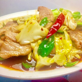 ⭐今夜の定食-「豚肉とキャベツの辛子炒め」